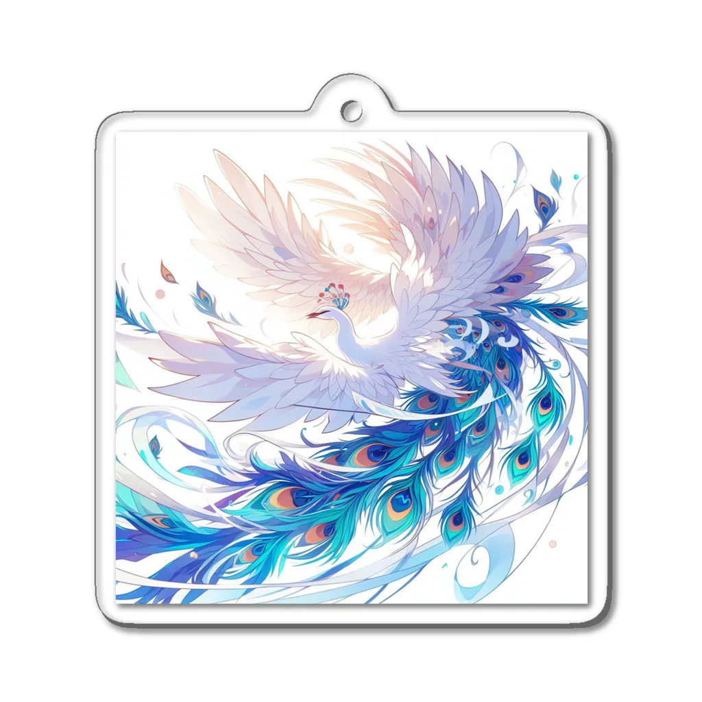 J-Peacockの鮮やかな色彩に彩られた孔雀 Acrylic Key Chain