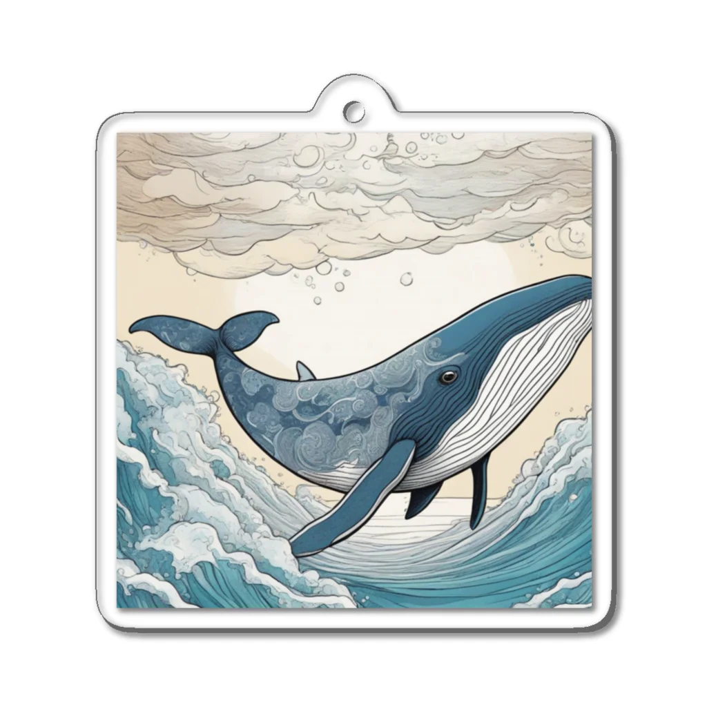 chiharu_wの和柄クジラ Acrylic Key Chain