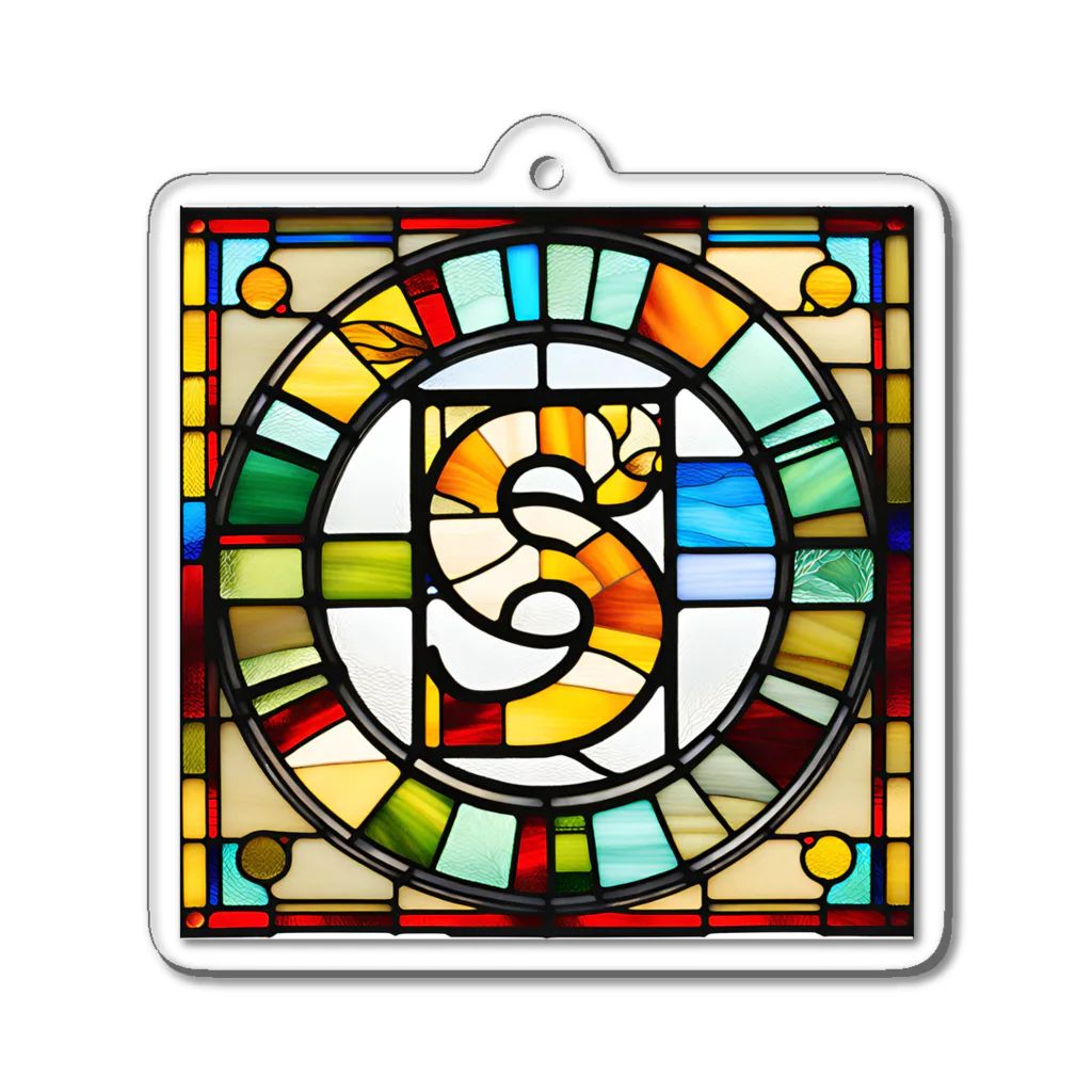 alphabet stained glassのstained glass S Acrylic Key Chain