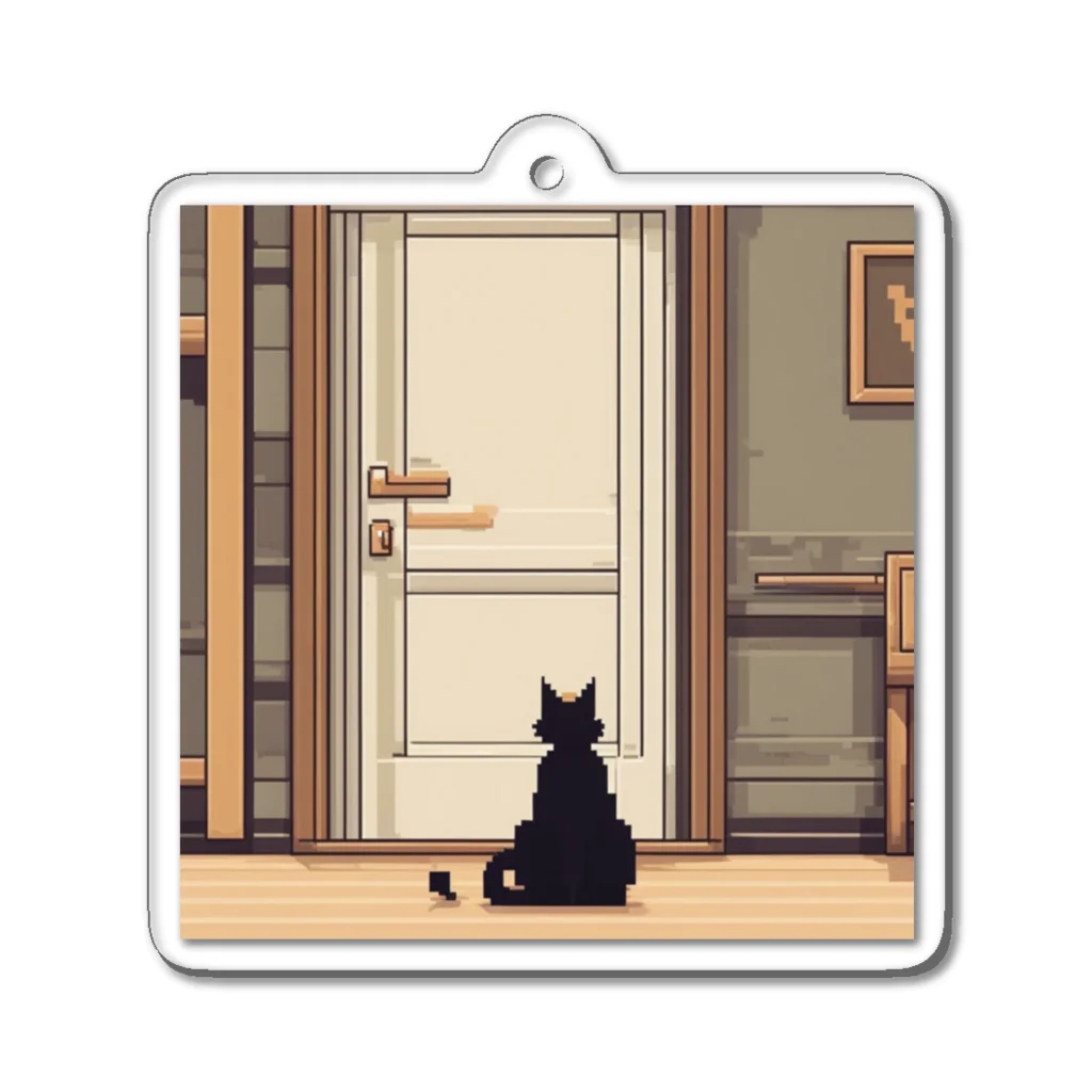 masaのドアの前で待っている猫 Acrylic Key Chain