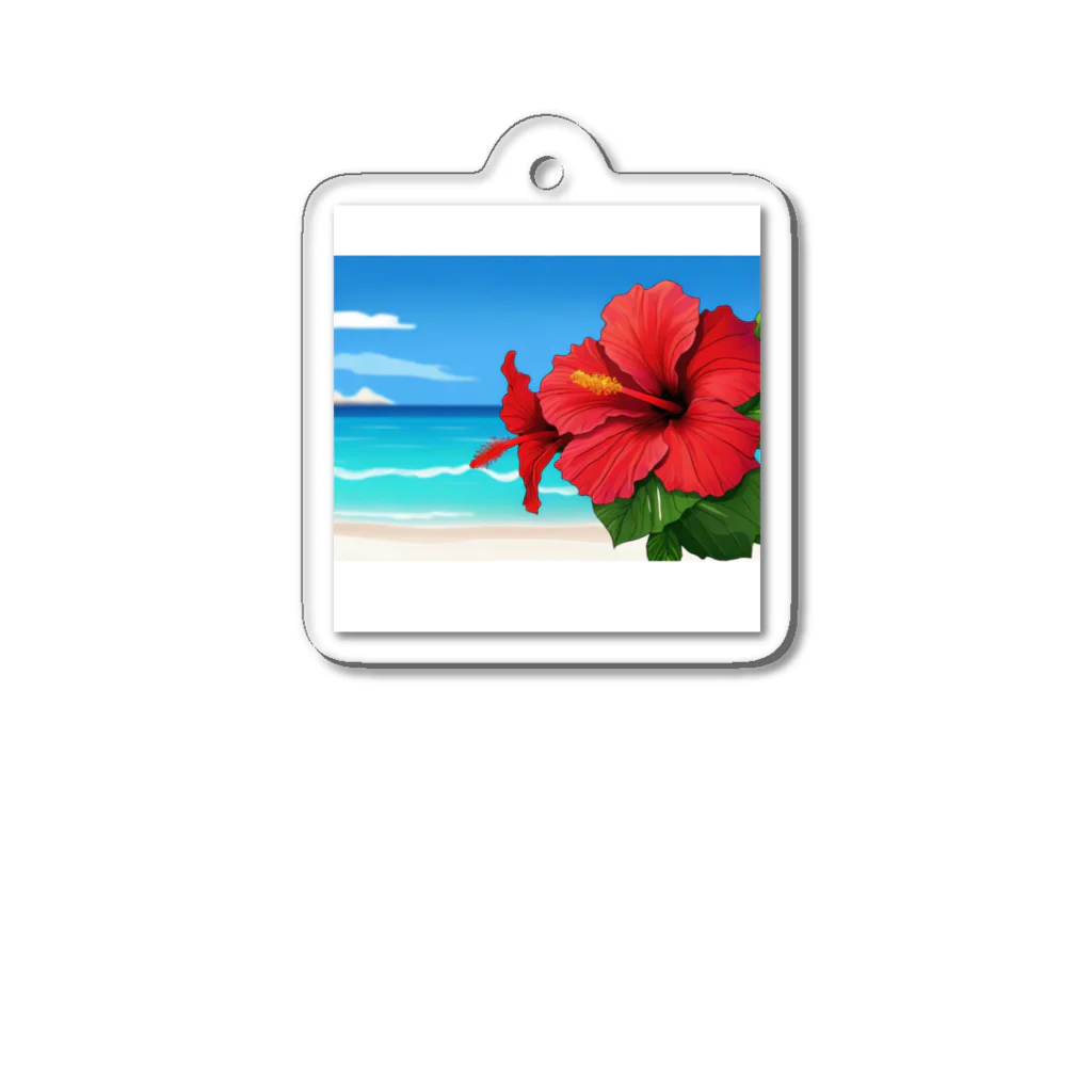 kaiminsapoのハイビスカス　リゾート　🌺　🏝️ Acrylic Key Chain