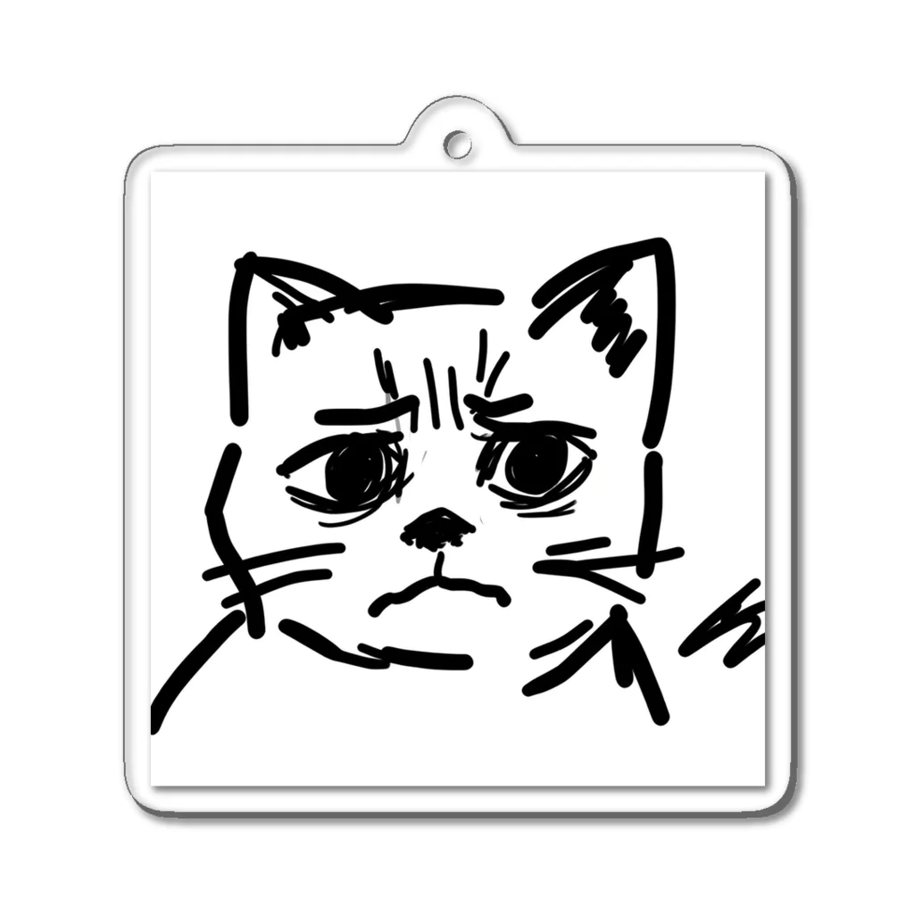 CODYの訝しげな顔の猫 Acrylic Key Chain