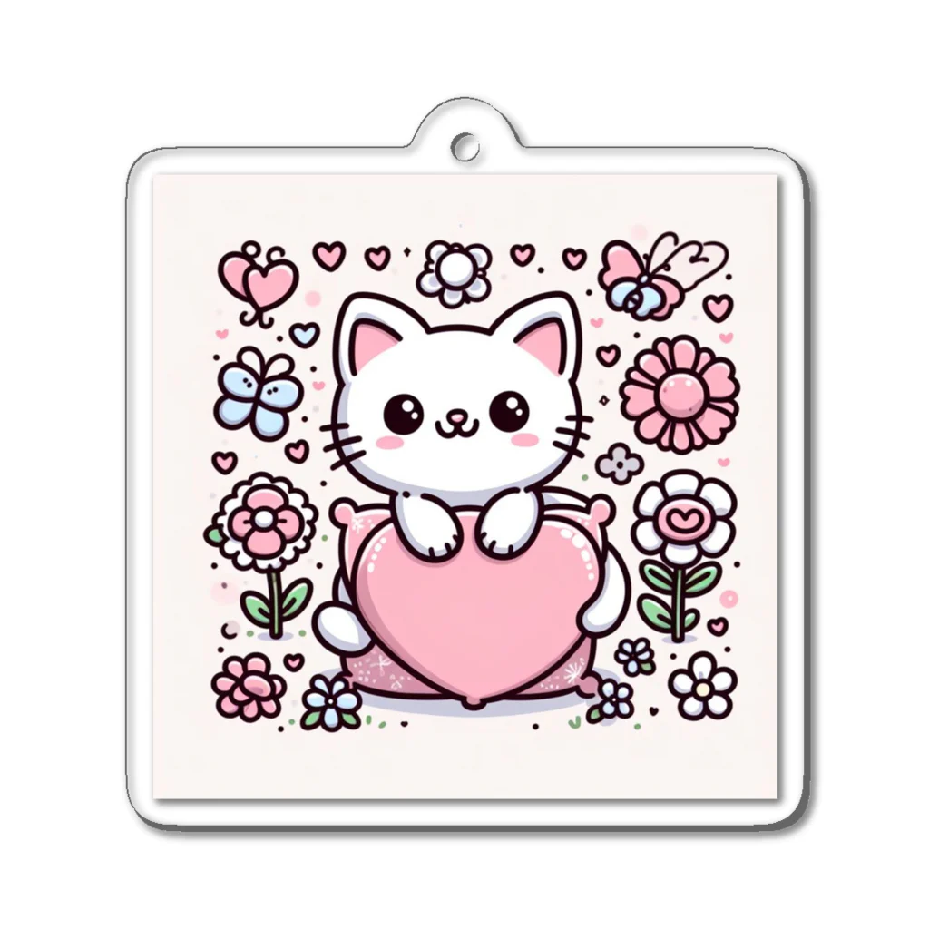 たこ焼きの猫スタンプ Acrylic Key Chain