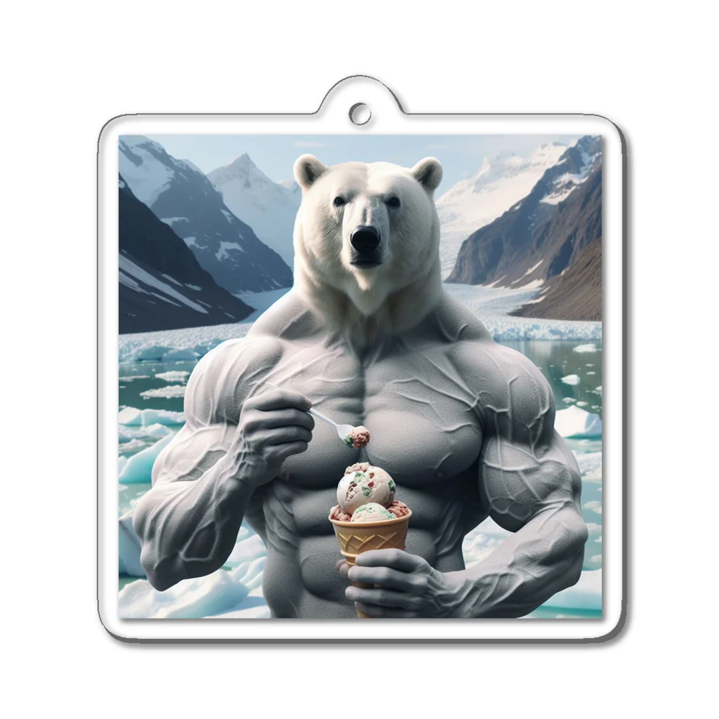 george-weblogの白クマッチョ Acrylic Key Chain