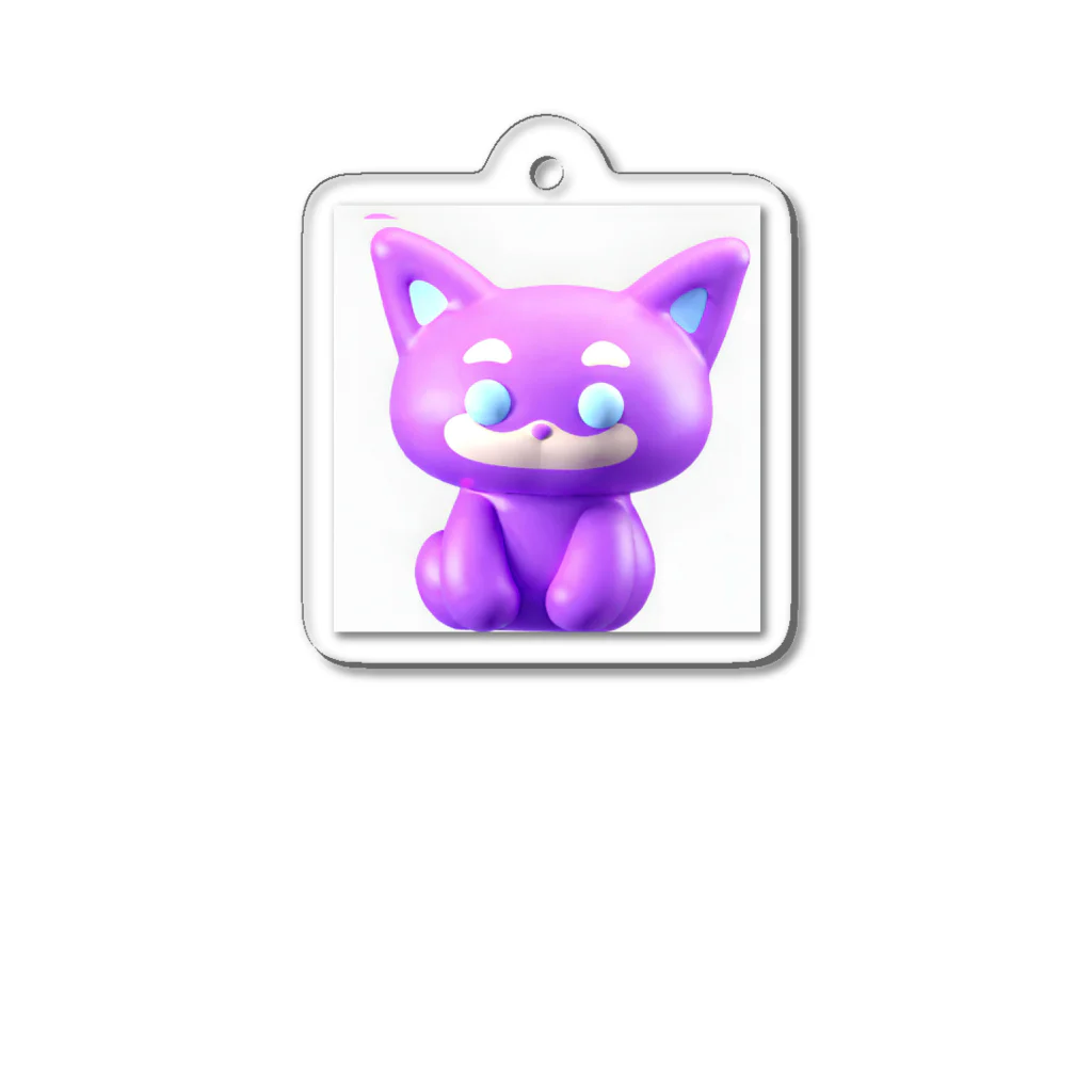 まねきねこのバイオレット　キャット Acrylic Key Chain