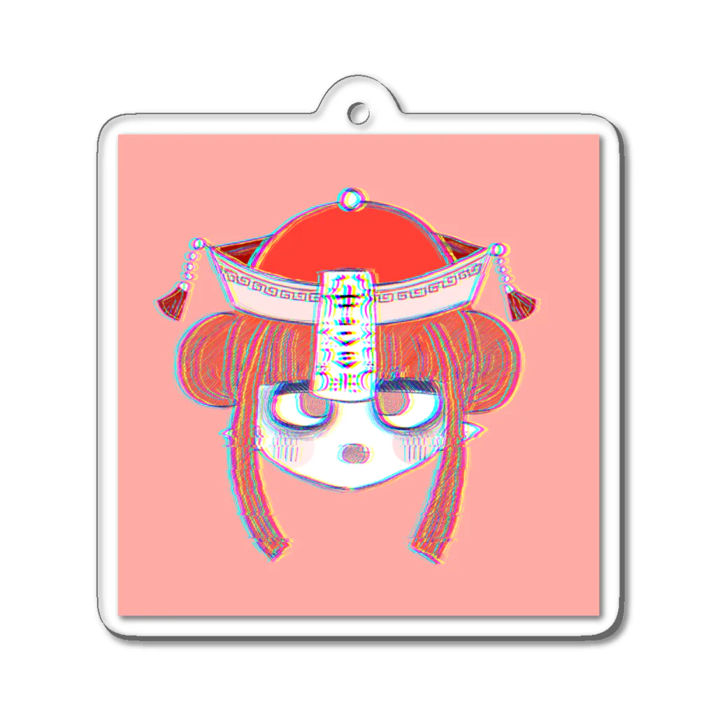 🥚🍏☠︎の末っ子のキョンシーちゃん(red) Acrylic Key Chain