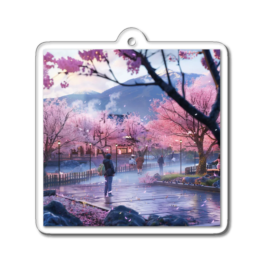 AQUAMETAVERSEの満開の桜を鑑賞する私 アメジスト 2846 Acrylic Key Chain