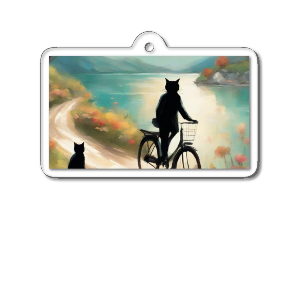 THE NOBLE LIGHTの見なれぬ黒猫おじさん Acrylic Key Chain