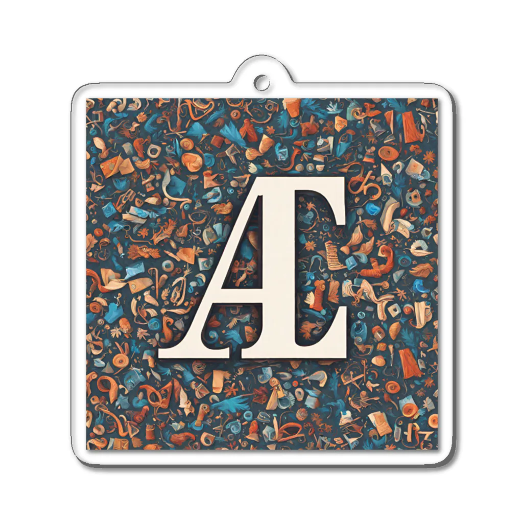 MACOCCHIの一瞬で目を引く！アルファベットの美しい装飾文字 Acrylic Key Chain