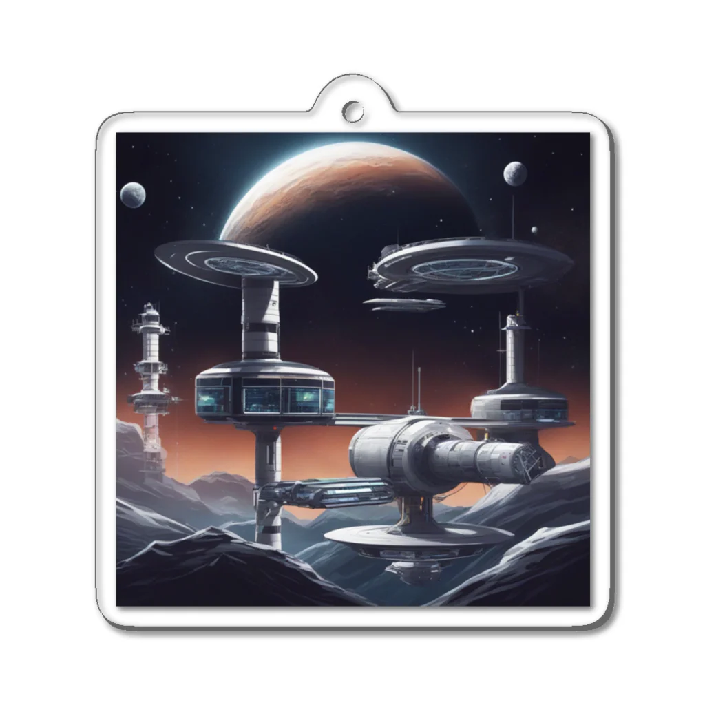 Banksy-sの1. Futura Space Station Acrylic Key Chain