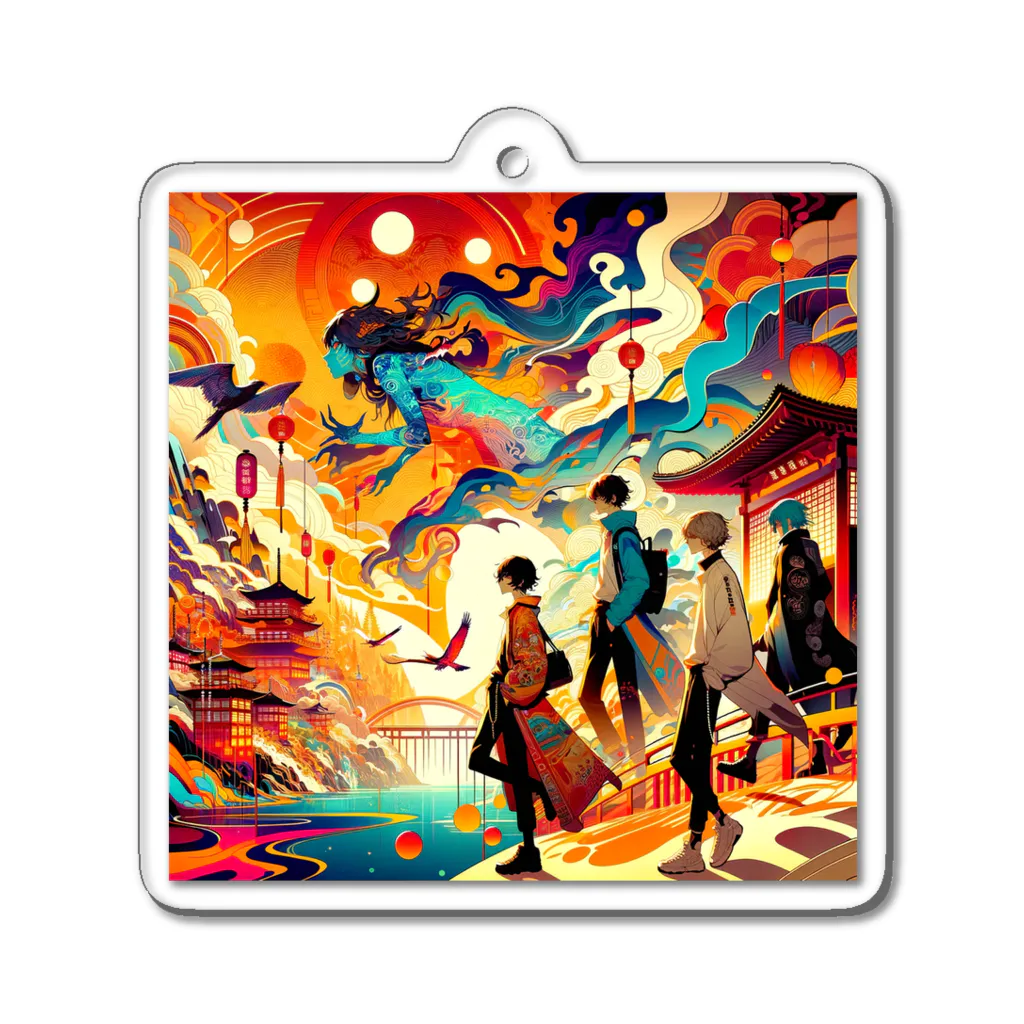 Dream Land ❥•♪♫¸¸.✿' WalT ༻の永遠の旅路：アーティスティック・オデッセイ・スマホケース" Acrylic Key Chain