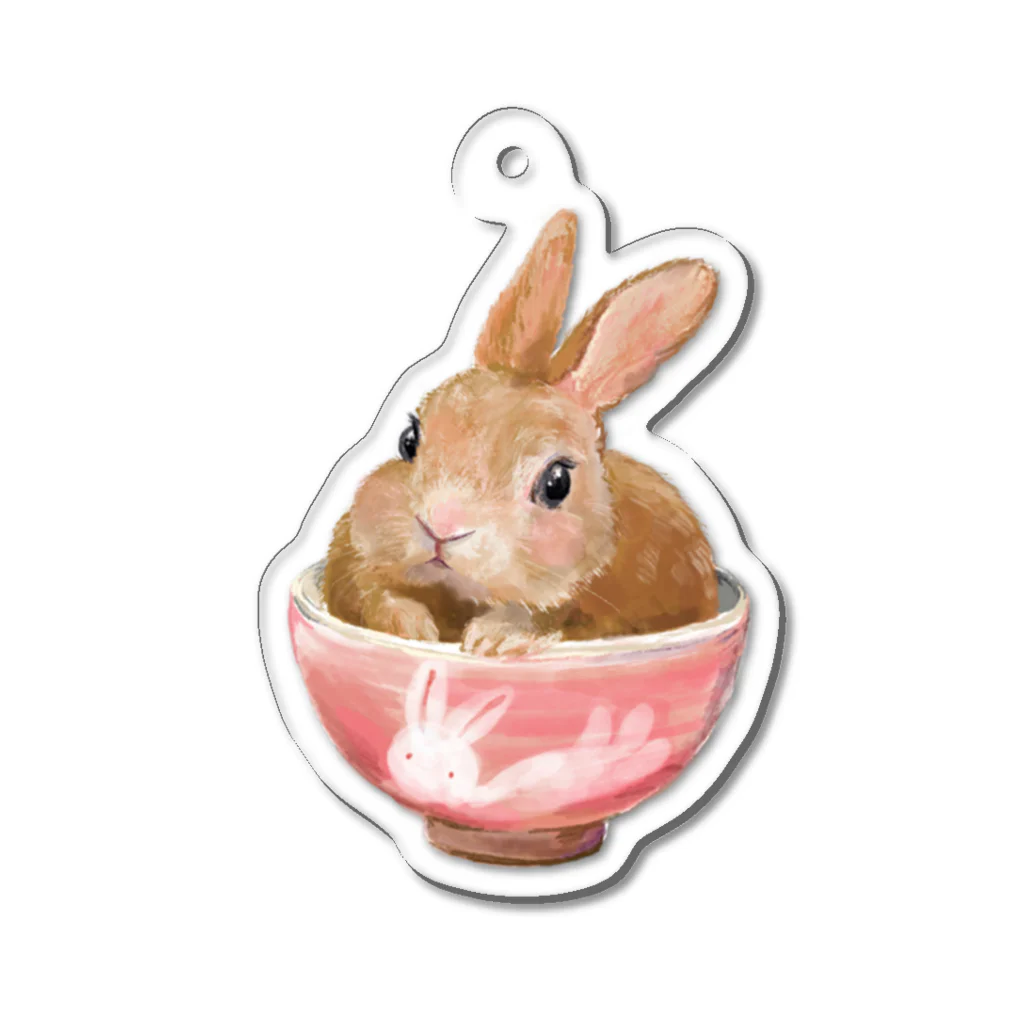 うさぎのうみちゃんねるショップのPets for You作品〜お茶わんうみ（おとなVer.） Acrylic Key Chain