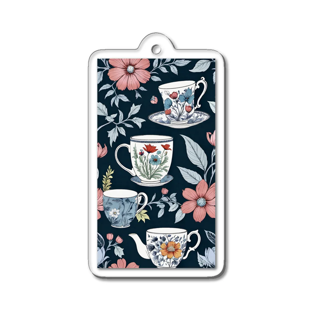 (っ◔◡◔)っ ♥ Le Petit Trésor ♥の花の詩カップ(The Flower Poetry Cup) Acrylic Key Chain