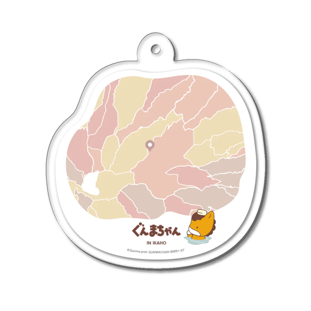 ぐんまちゃんオリジナル地図グッズのぐんまちゃん×伊香保キーホルダー Acrylic Key Chain