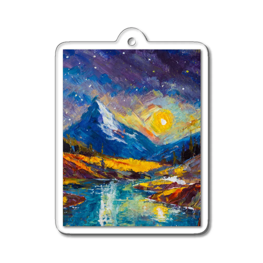 .nekoのAI絵画「夜」 Acrylic Key Chain