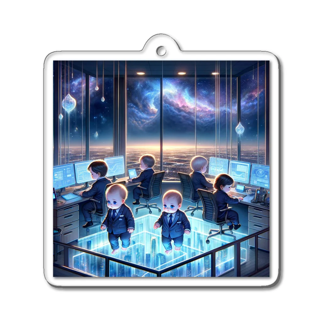 Irregular is beautifulのTiny Titans: The Future of Business Acrylic Key Chain