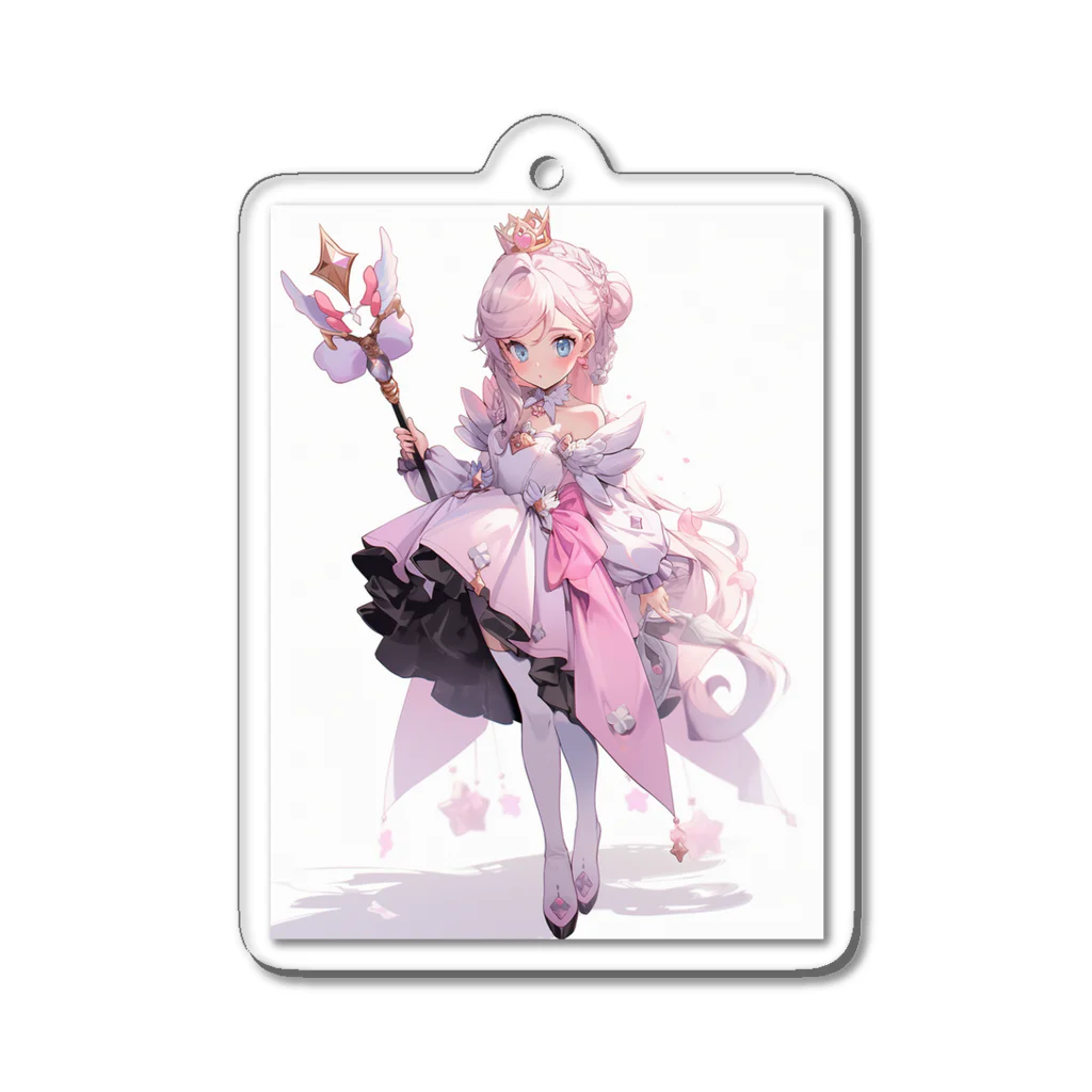 AQUAMETAVERSEのアニメ風ピンクのお姫さま　なでしこ1478 Acrylic Key Chain