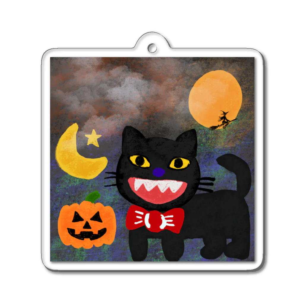 sara nerdのハロウィン🎃くろねこ🐈‍⬛ Acrylic Key Chain