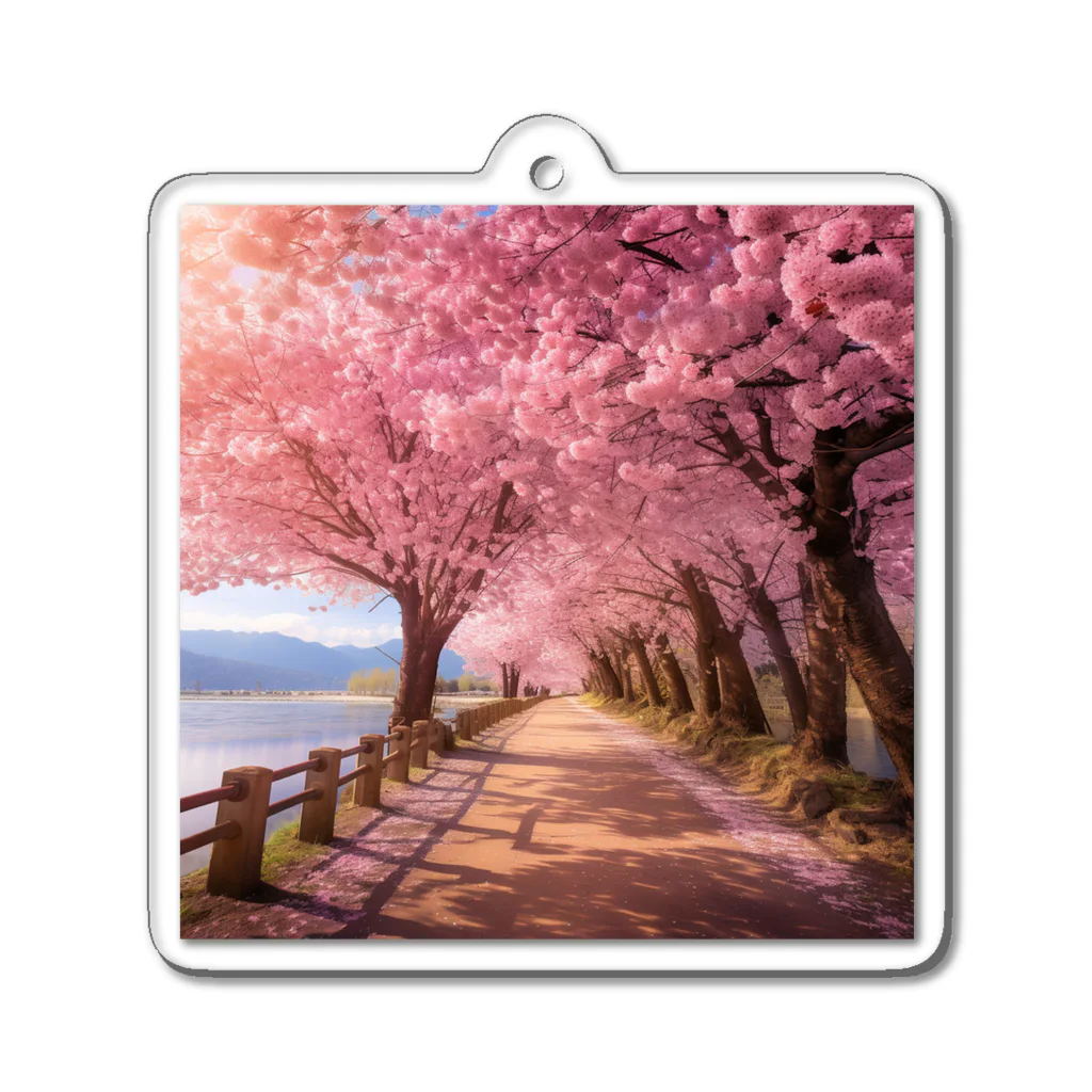 AQUAMETAVERSEの桜並木　なでしこ1478 Acrylic Key Chain