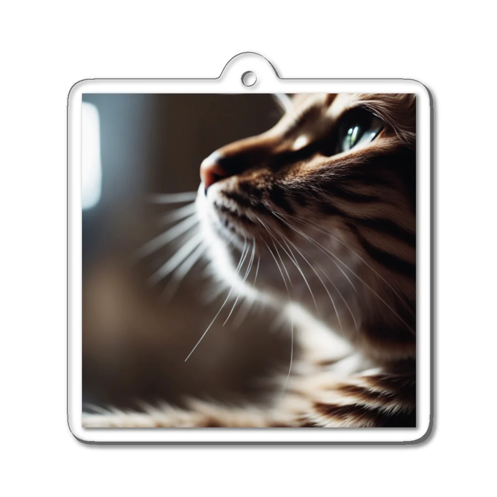 feliceの窓辺で風を感じている猫 Acrylic Key Chain