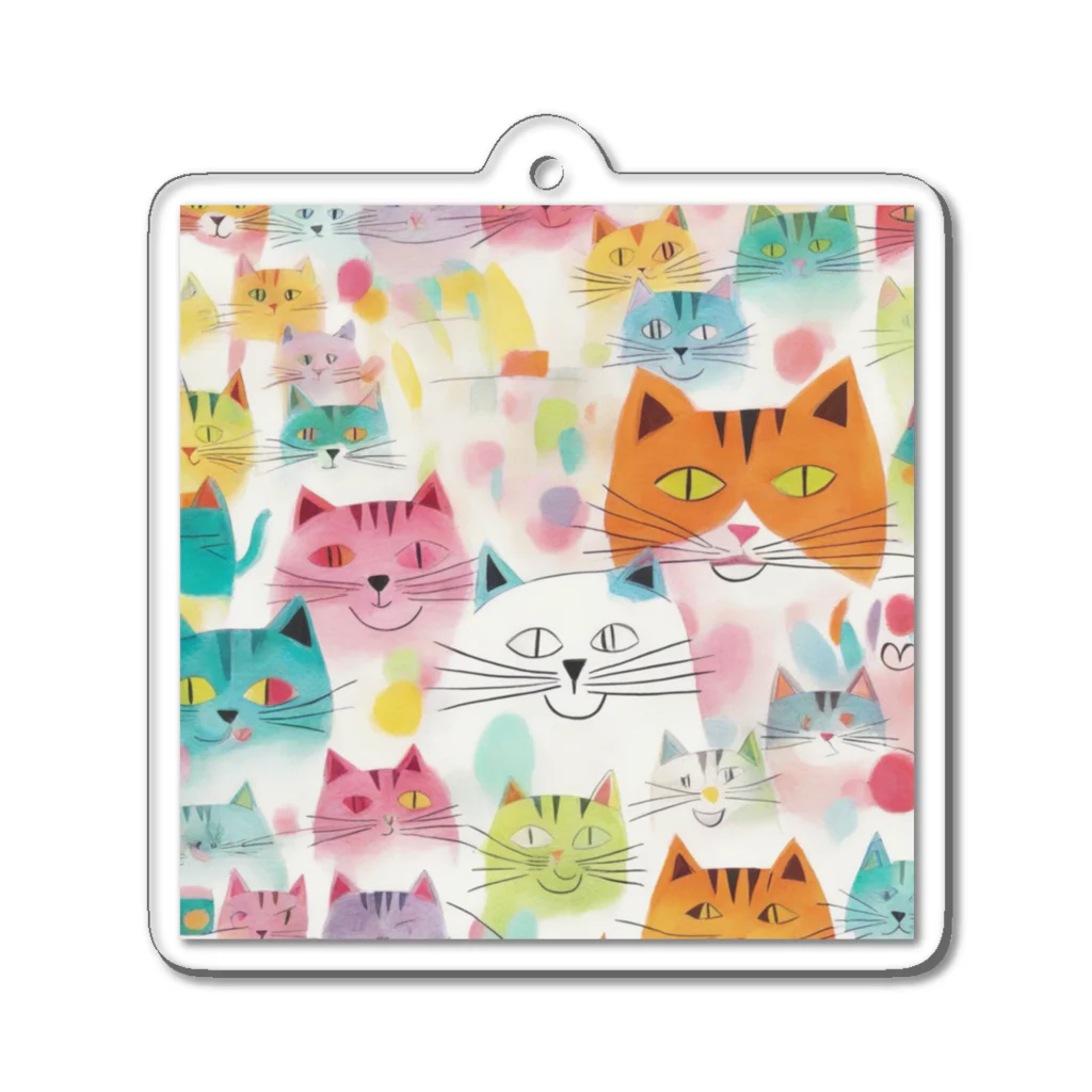 F2 Cat Design Shopのbeloved cats 002 Acrylic Key Chain