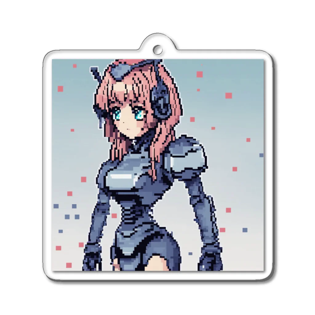 キュン太のドット絵ロボ子 Acrylic Key Chain