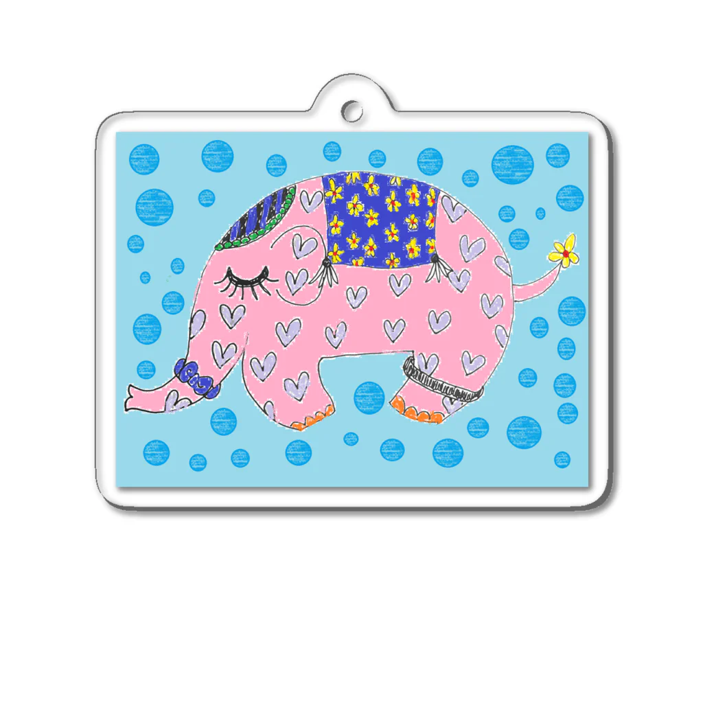 ピンクの象のピンクの象 アクリルキーホルダー