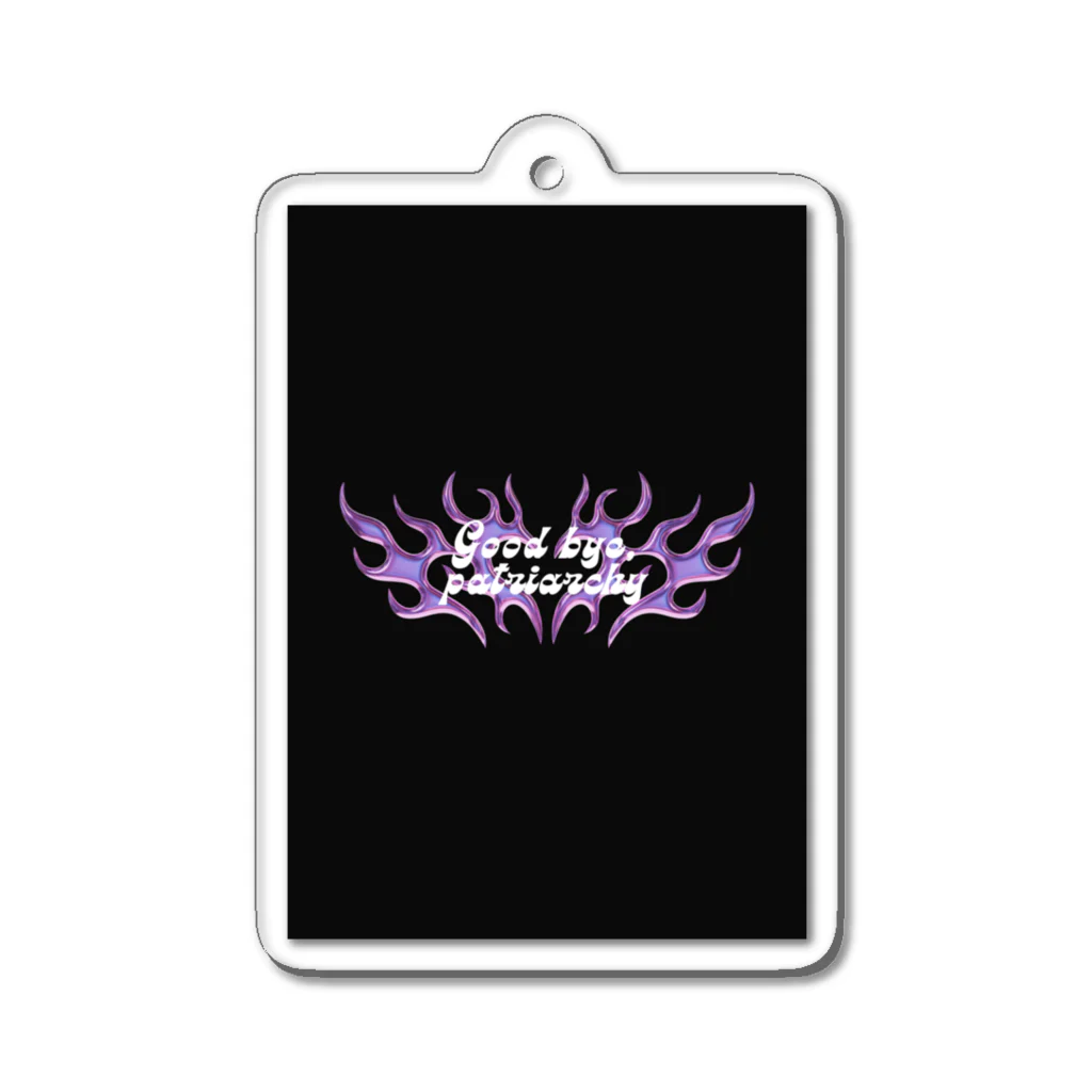 Tokyo feminist galのGood bye, patriarchy - y2k purple Acrylic Key Chain