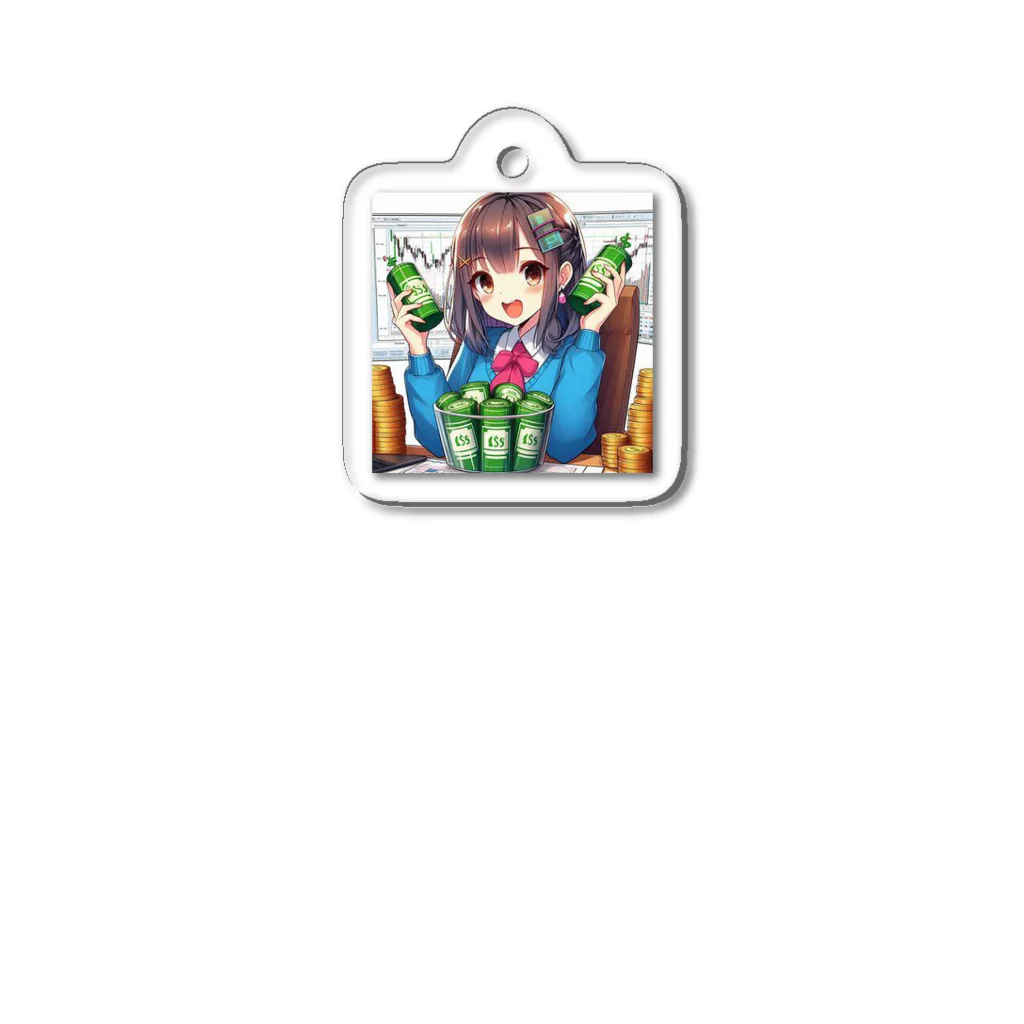 BURABOの魅力的な美少女がNISAで投資 Acrylic Key Chain