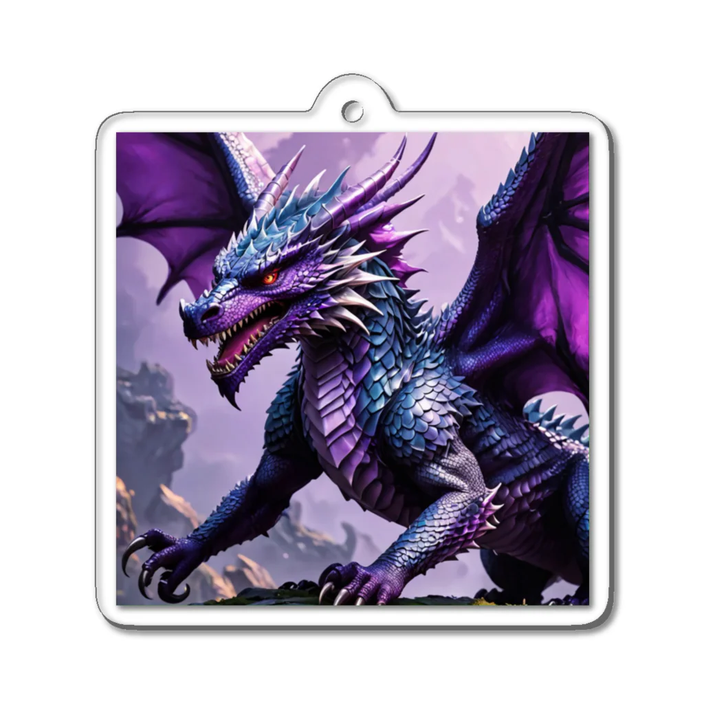 cotaro_worksの勇敢なドラゴン フラットベクトル Acrylic Key Chain