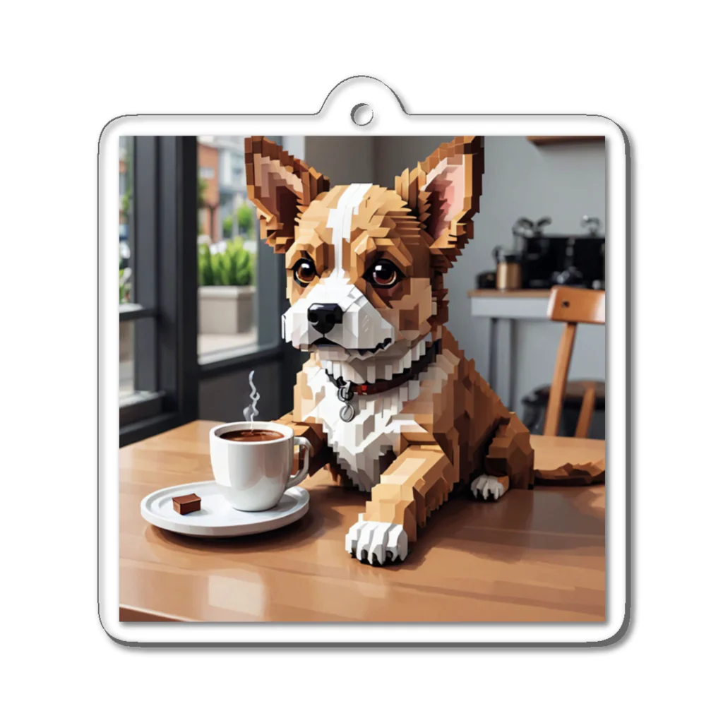 8-Bit Oasisのcoffee dog Acrylic Key Chain