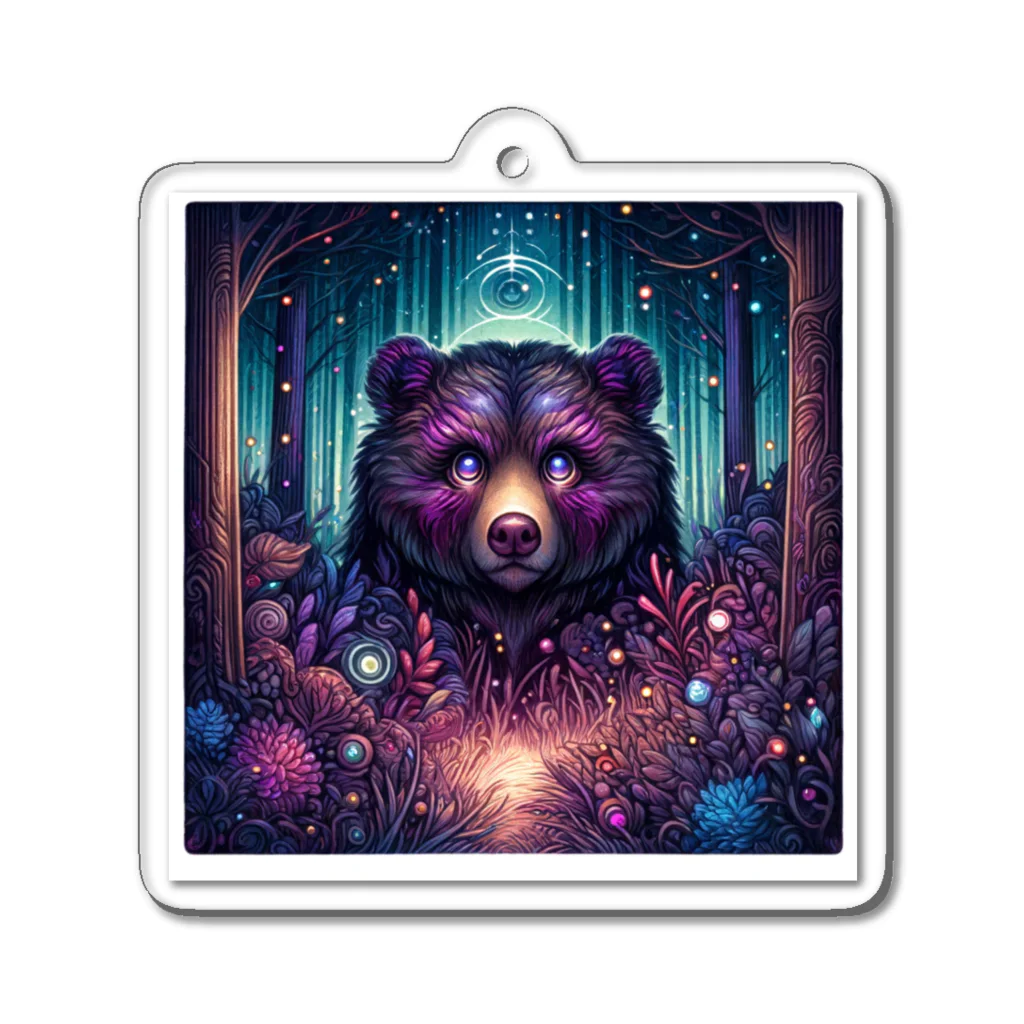 たんたん狸の不気味で可愛い森の不気味で可愛い熊001 Acrylic Key Chain