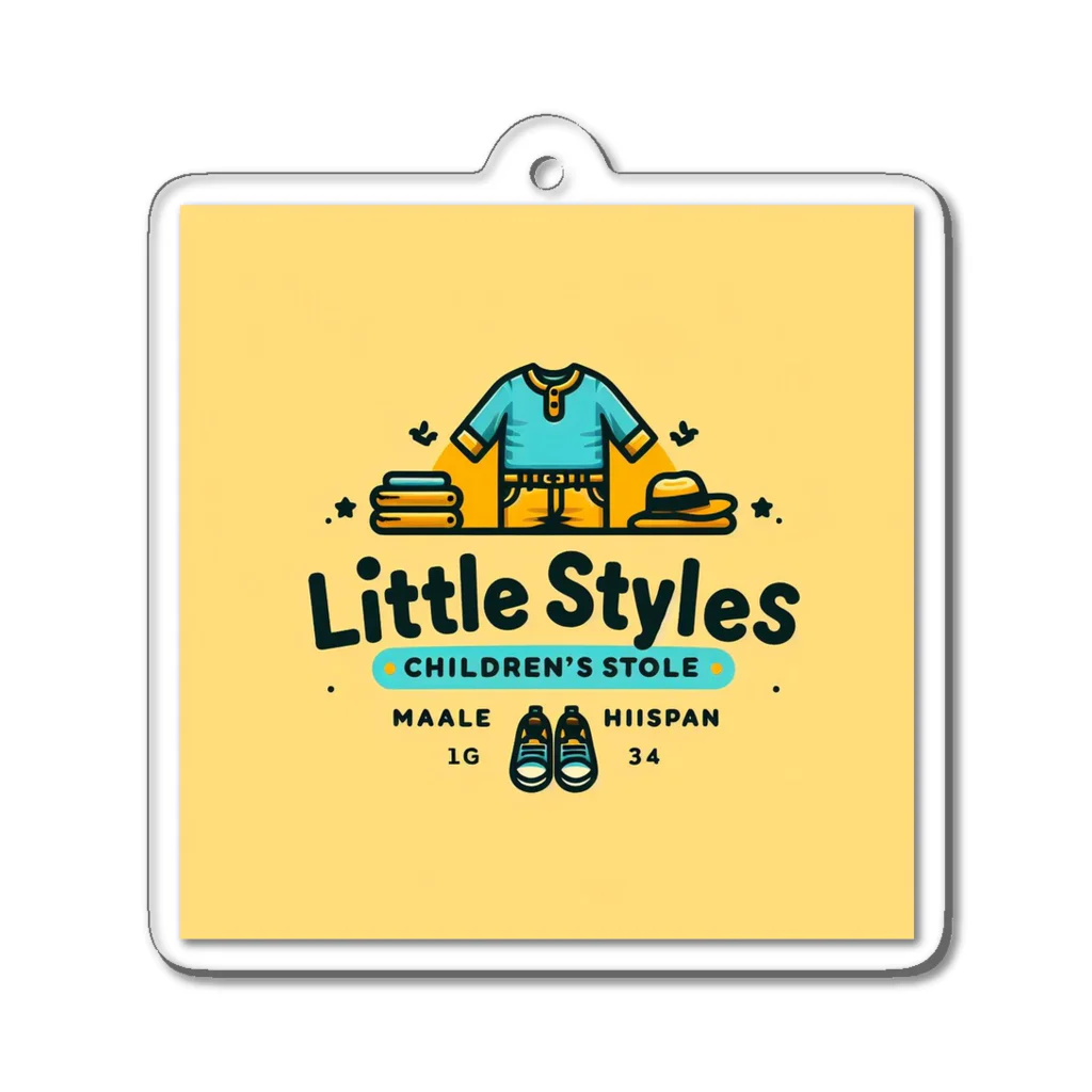 リトルスタイルズ　パパママ&子ども服のlittle styles yellow アクリルキーホルダー