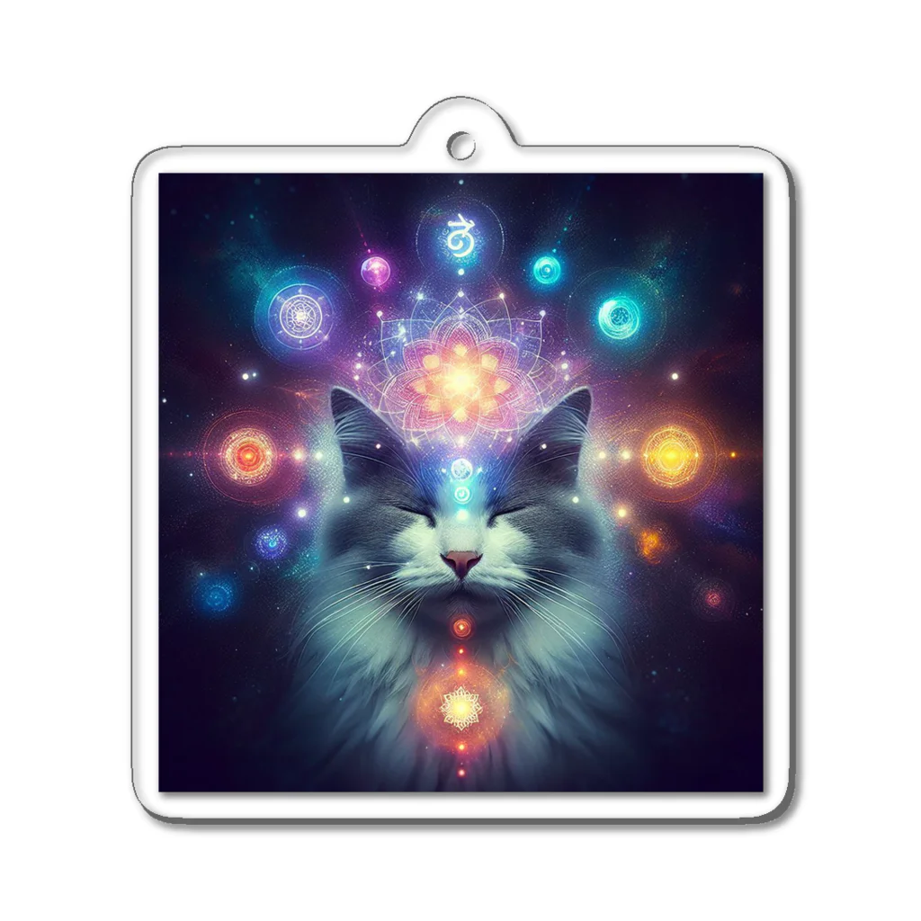 Wabi NekoyamaのChakra Cat Acrylic Key Chain