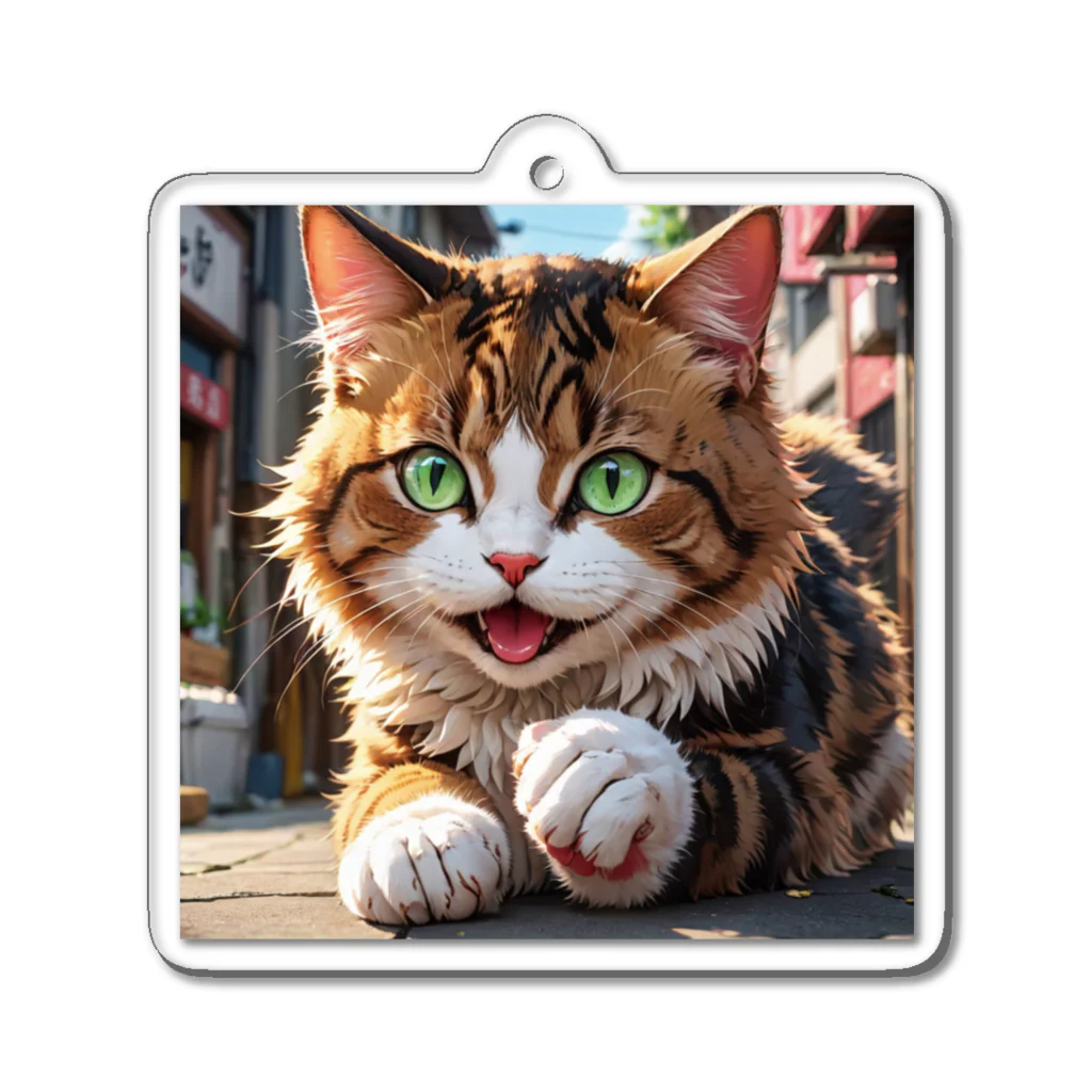 oz-chanの何かしようとしてる猫 Acrylic Key Chain