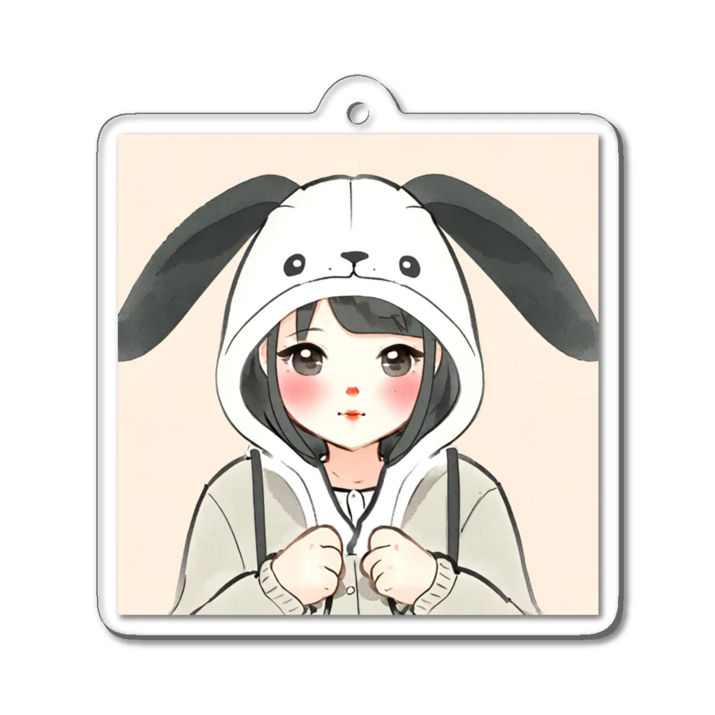 🍒maru🍒のうさぎの少女 Acrylic Key Chain