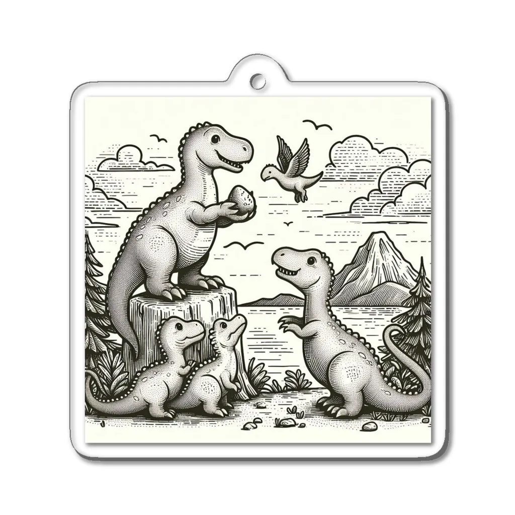 dinaso_sのティラノサウルスの家族 Acrylic Key Chain