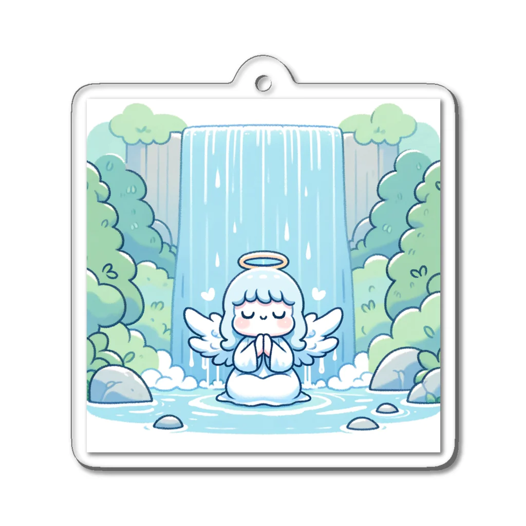makoto401の滝にうたれる天使ちゃん アクリルキーホルダー
