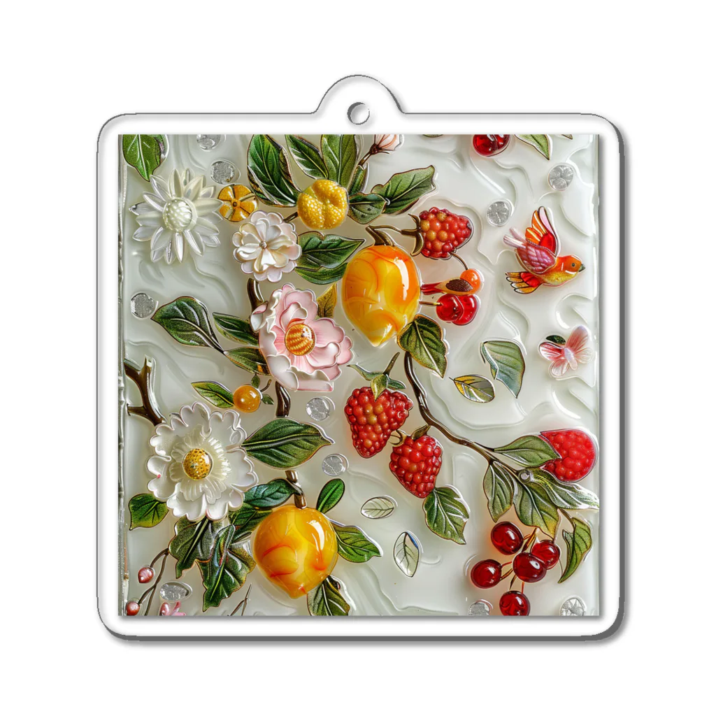 AQUAMETAVERSEの花、果実の模様　なでしこ1478 Acrylic Key Chain