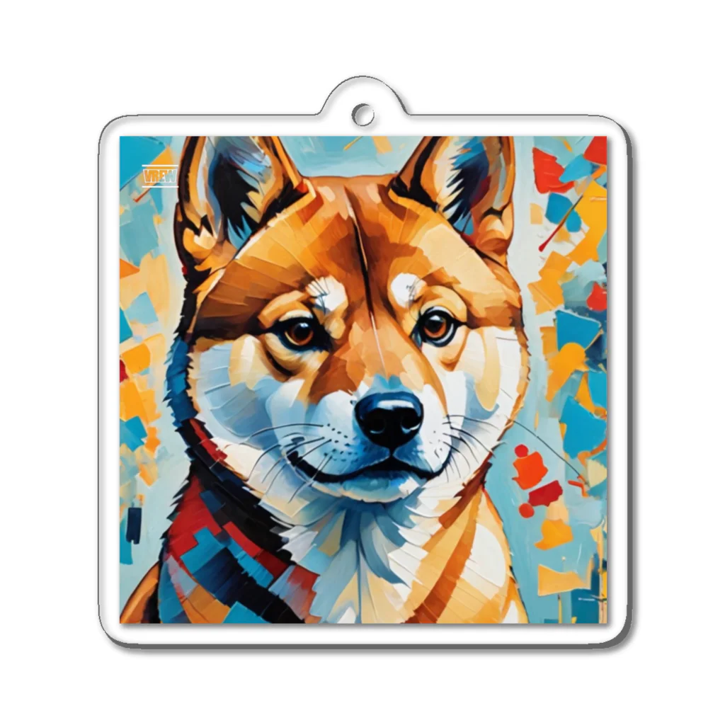 KAPPA TRAVEL GOの柴犬の幾何学 Acrylic Key Chain