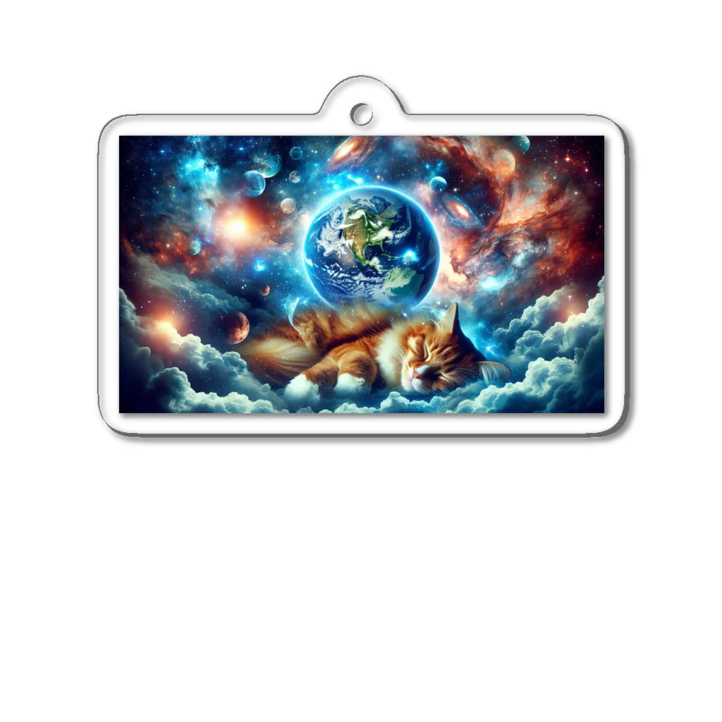 space catの夢見る猫 Acrylic Key Chain