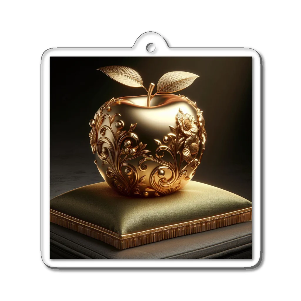 金運上昇金のリンゴの黄金のりんご アクリルキーホルダー