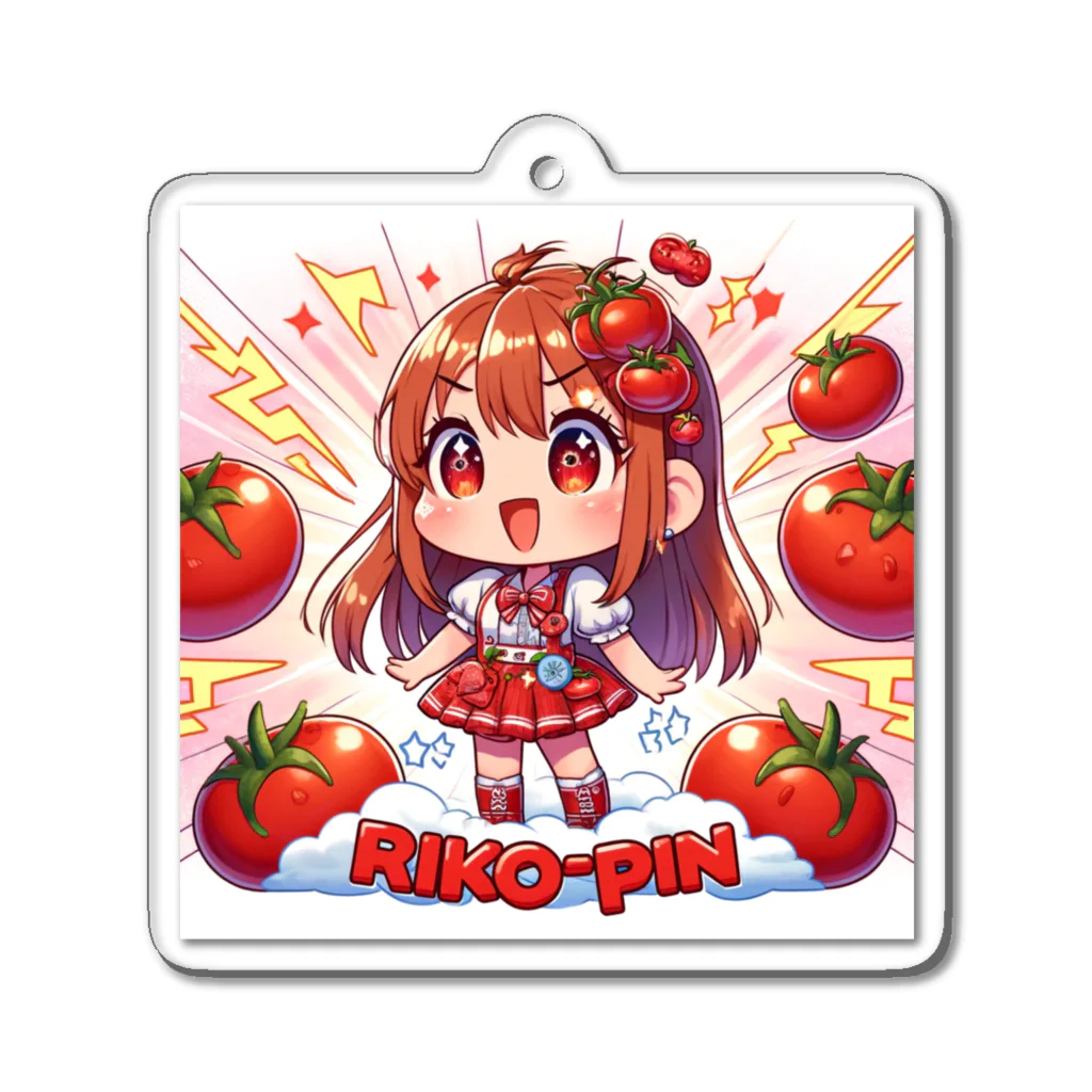 bottaの可愛い、トマト、RIKO-PIN入り Acrylic Key Chain