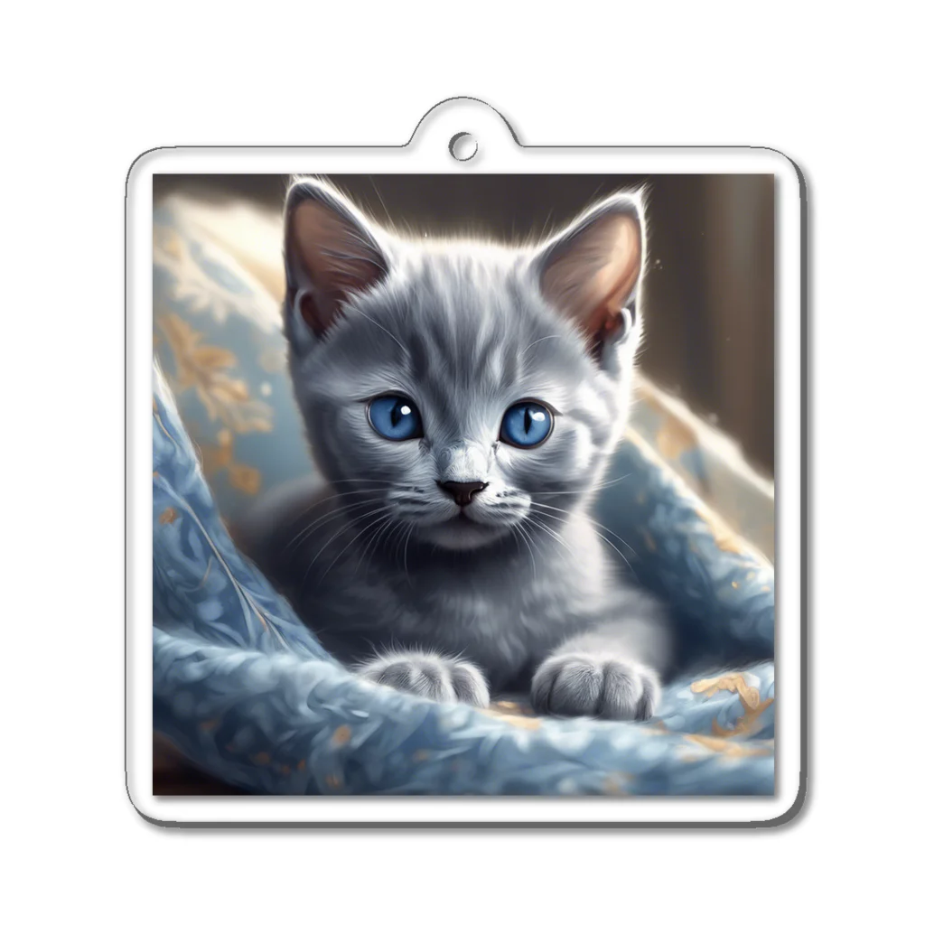 su-zi'sのロシアンブルーのこねこ Acrylic Key Chain