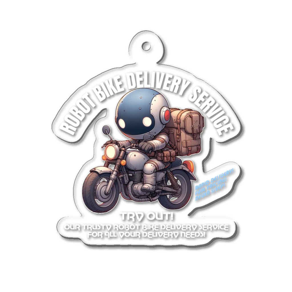 kazu_gのロボットバイク便(濃色用) Acrylic Key Chain