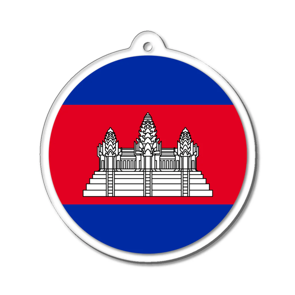 お絵かき屋さんのカンボジアの国旗 Acrylic Key Chain