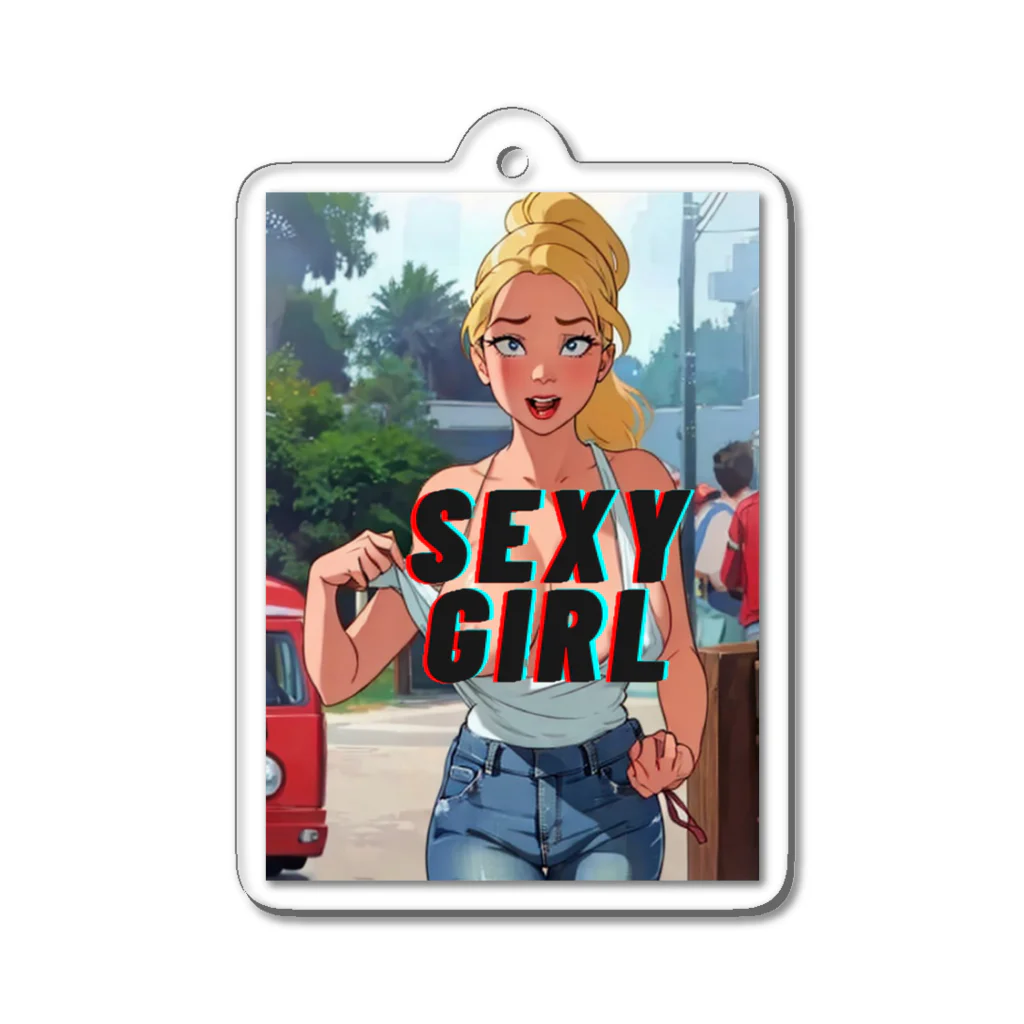 adultistのブロンドセクシーアニメガール Acrylic Key Chain