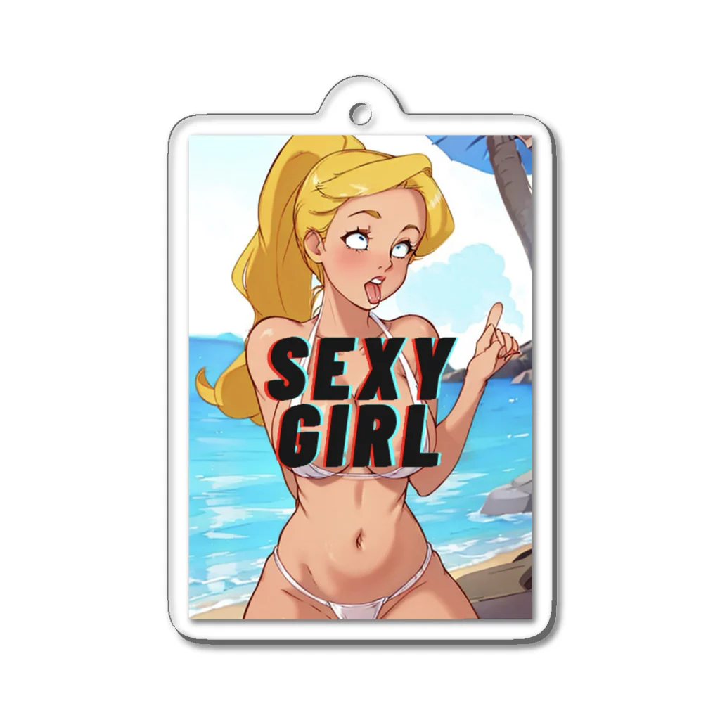 adultistのブロンドビキニセクシーアニメガール Acrylic Key Chain