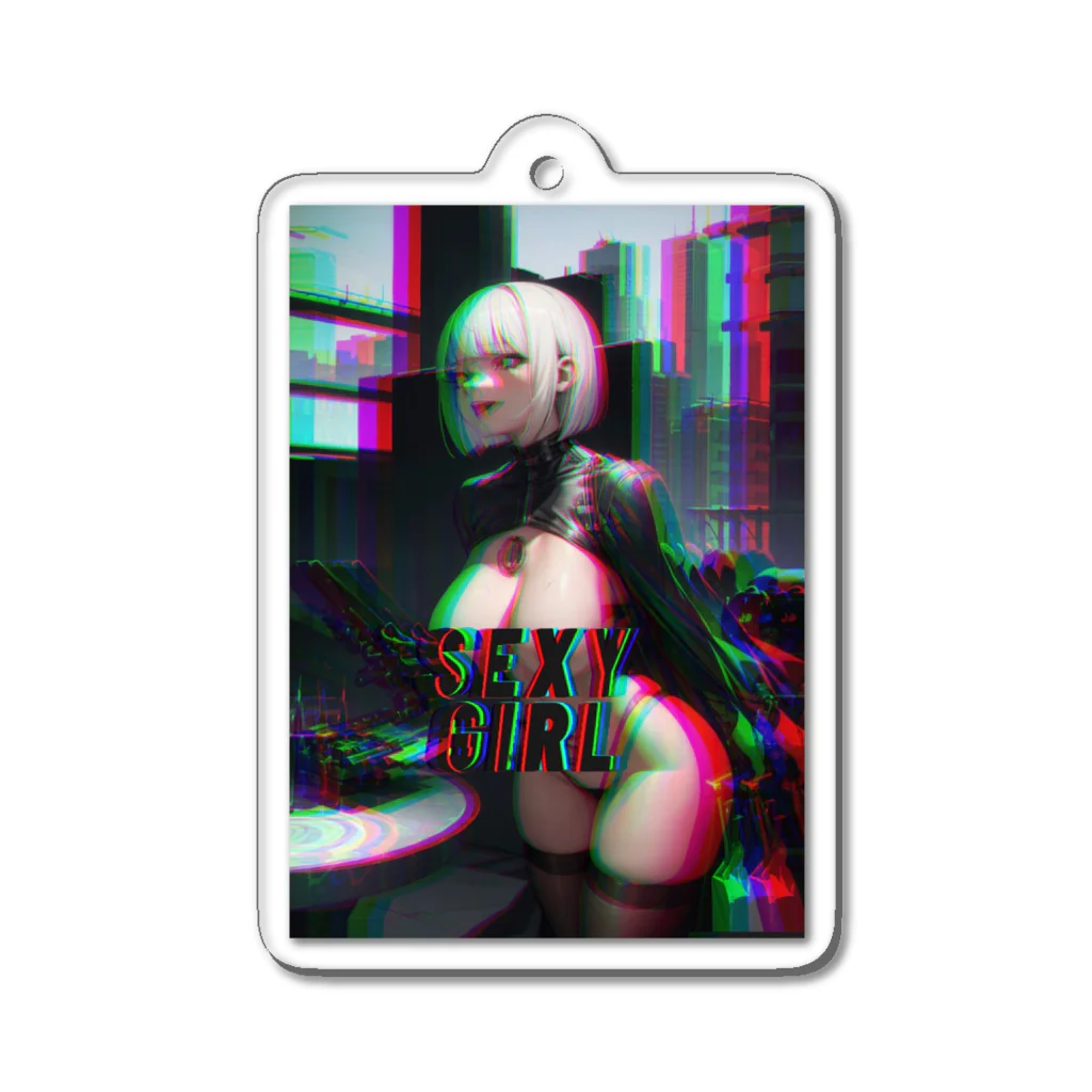 adultistのサイバーセクシーガール Acrylic Key Chain