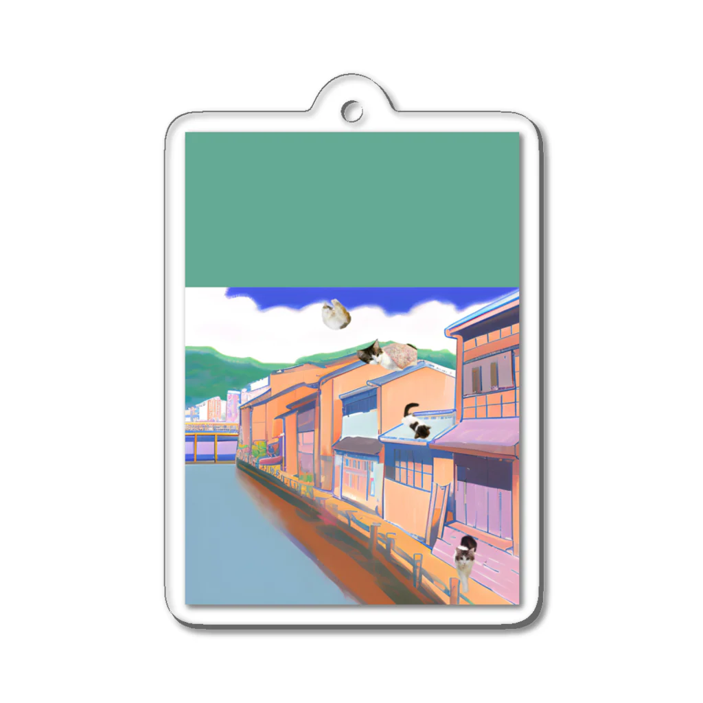 momo_emiの昔と猫 Acrylic Key Chain